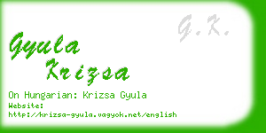 gyula krizsa business card